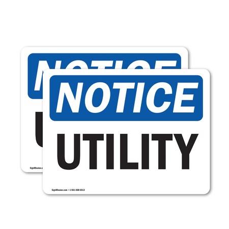 Signmission Utility, 7 in W x Rectangle, Vinyl Decal OS-2PACK-NS-D-57-L-18847